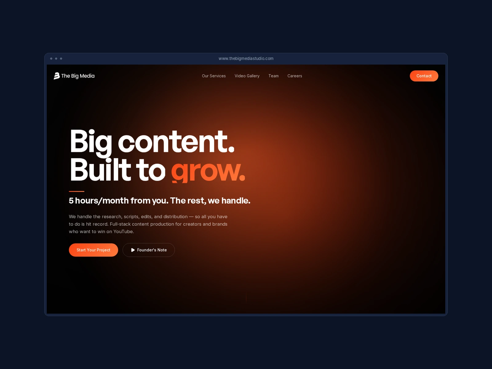 The Big Media Studio public homepage